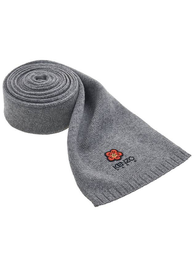 Boke Flower Wool Scarf Grey - KENZO - BALAAN 11