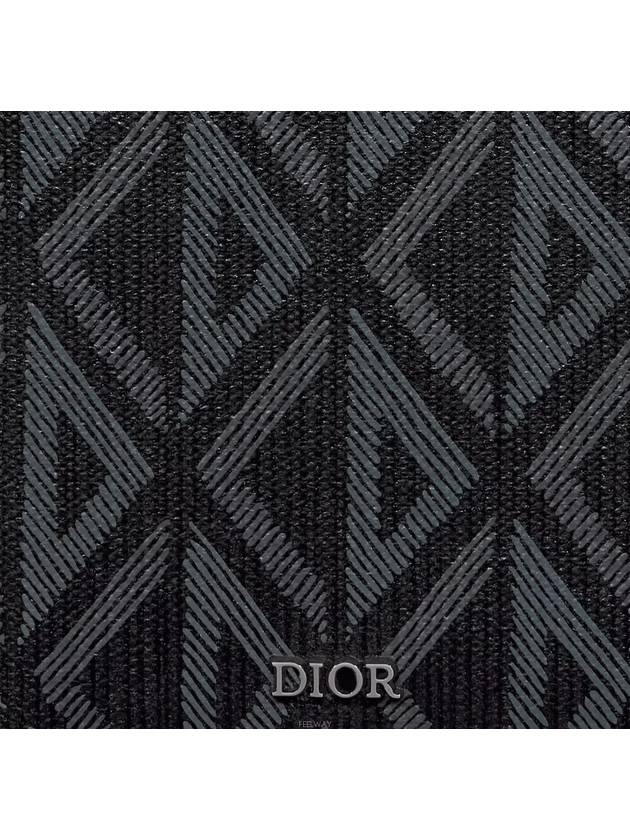 Vertical Long Zipper Wallet Black CD Diamond Canvas - DIOR - BALAAN 5