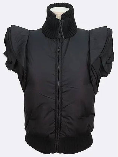 Black Color Flower Women s Padded Vest - VALENTINO - BALAAN 1