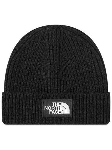 TNF Logo Box Cuffed Beanie Black - THE NORTH FACE - BALAAN 1