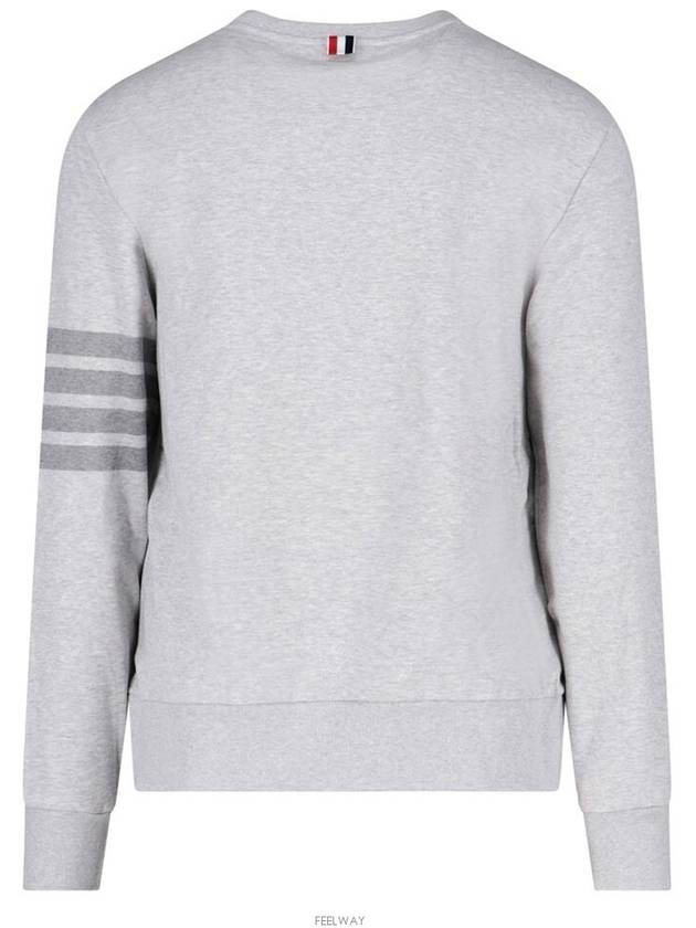 Classic Loopback Terry Tonal 4-Bar Relaxed Fit Crewneck Sweatshirt Pale Grey - THOM BROWNE - BALAAN 4