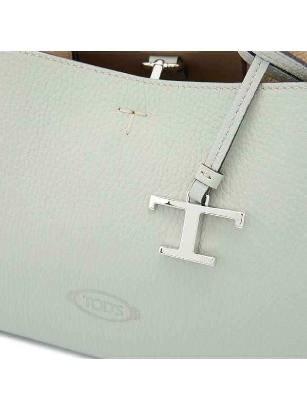 Logo Charm Leather Micro Tote Bag Grey - TOD'S - BALAAN 8