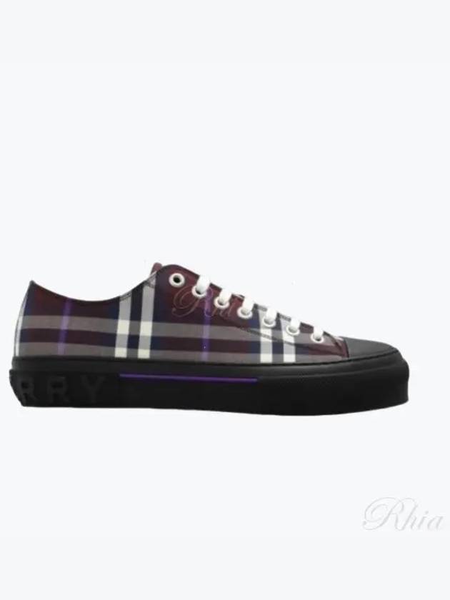 Vintage Check Canvas Low-Top Sneakers Deep Maroon - BURBERRY - BALAAN 2