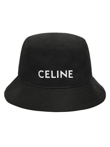 Embroidered Logo Bucket Hat Black - CELINE - BALAAN 1