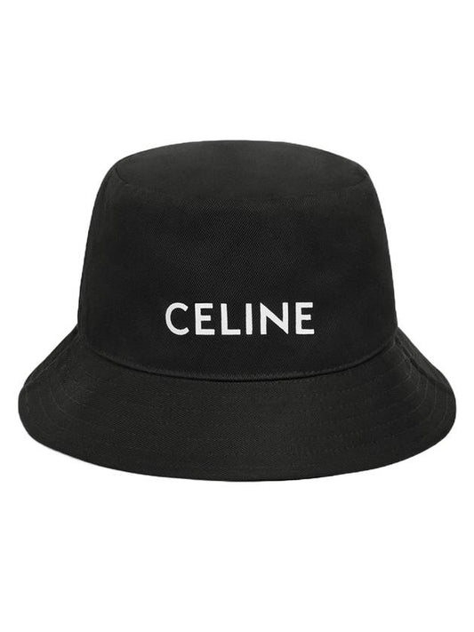 Embroidered Logo Bucket Hat Black - CELINE - BALAAN 1