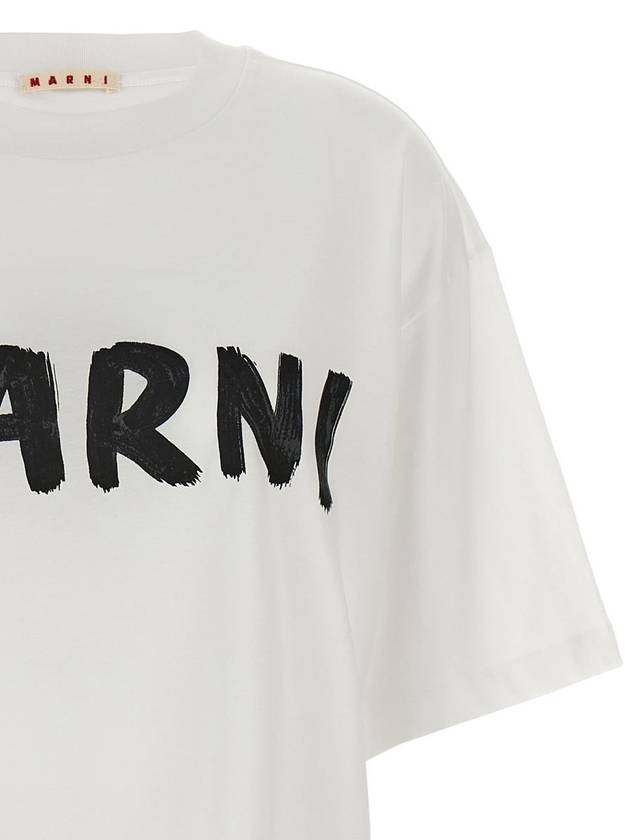 Logo Lettering Boxy Fit Short Sleeve T-Shirt White - MARNI - BALAAN 4