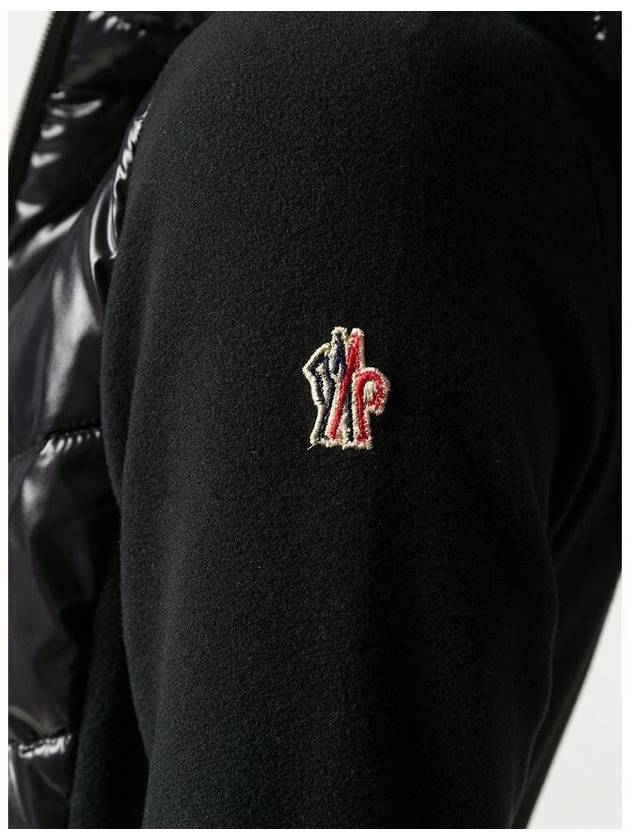 Grenoble logo patch padded fleece hooded zipup jacket - MONCLER - BALAAN 5