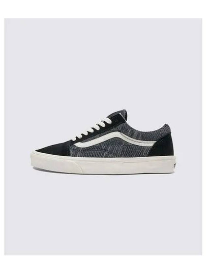 Old Skool Check Denim Low Top Sneakers Black - VANS - BALAAN 2