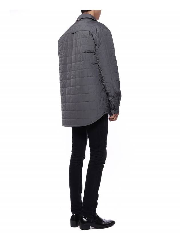 4 Bar Poly Twill Down Shirt Jacket Grey - THOM BROWNE - BALAAN 7