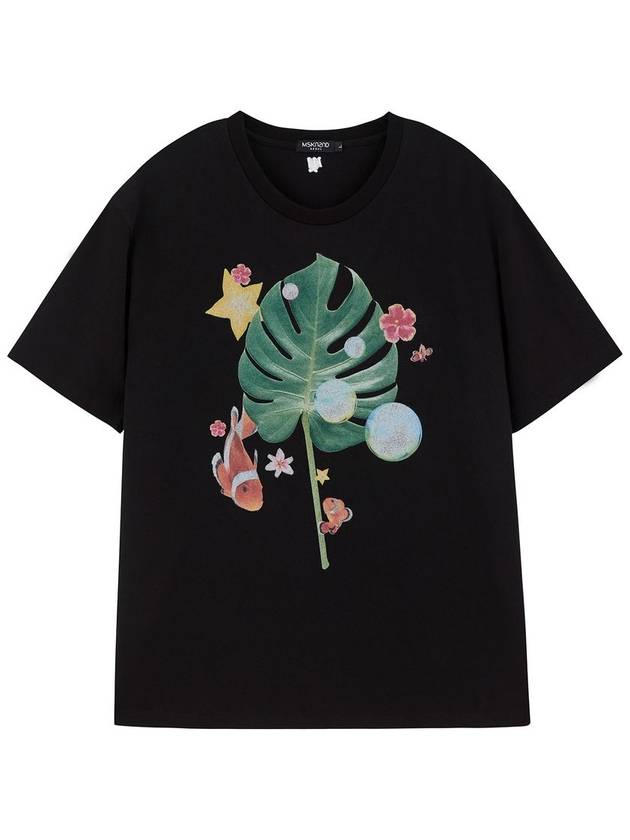 Monstera oversized t shirt black - MSKN2ND - BALAAN 3