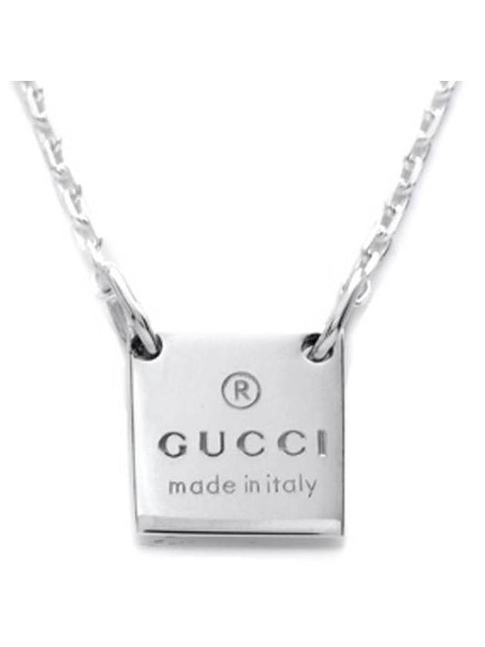 Square Plate Necklace Silver - GUCCI - BALAAN 1