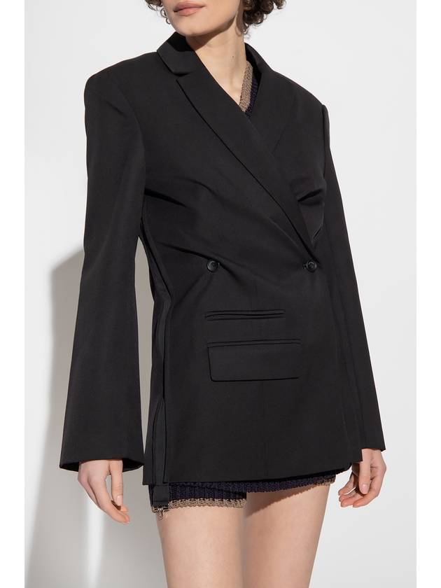 Women's La Best Tibau Crossover Double Breasted Blazer Jacket Black - JACQUEMUS - BALAAN 4