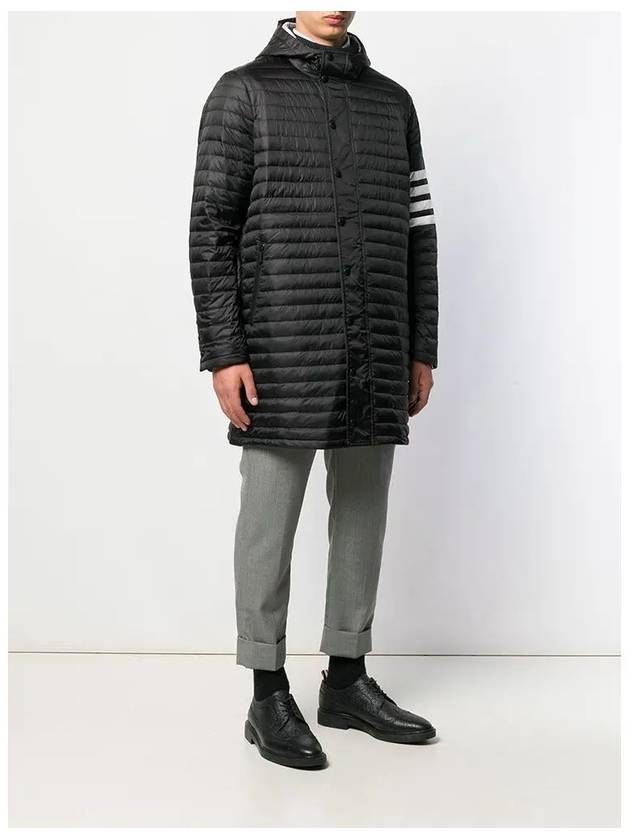 Men's 4 Bar Hooded Padding Black - THOM BROWNE - BALAAN 5