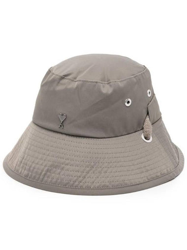 Heart Logo String Bucket Hat Beige - AMI - BALAAN 1