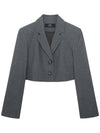 Colin Wool Basic Two Button Short Crop Jacket Charcoal - RAMUSTUDIO - BALAAN 3