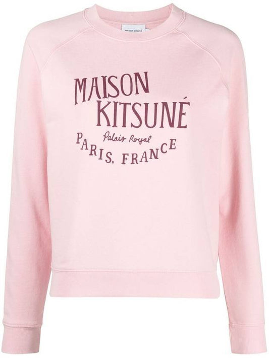 Cotton Palais Royal Vintage Logo Sweatshirt Pale Pink - MAISON KITSUNE - BALAAN 1