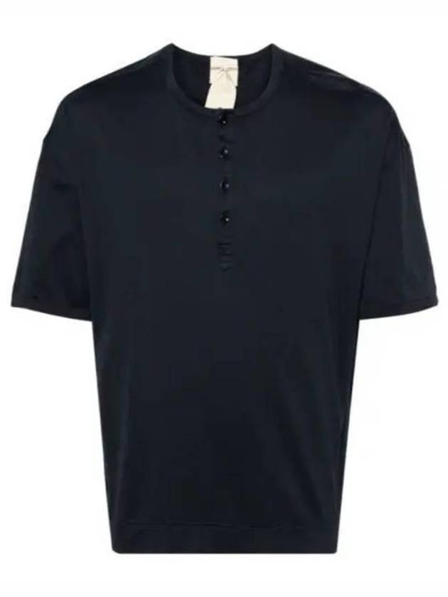 Serafino Short Sleeve T-Shirt Navy - TEN C - BALAAN 2