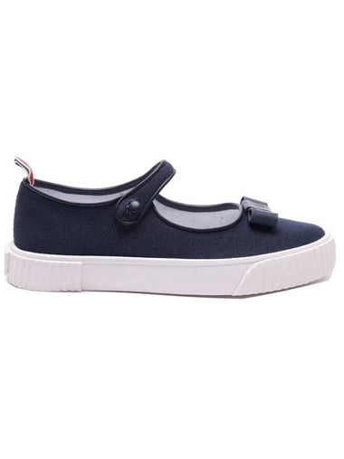 Tennis Tom John Trainer Cotton Canvas Sneakers Navy - THOM BROWNE - BALAAN 1