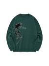 Warped Rose Knit PulloverTeal Unisex Graphic Knit Top Green - PHOS333 - BALAAN 2