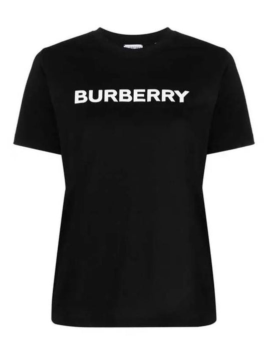 Logo Print Crew Neck Cotton Short Sleeve T-Shirt Black - BURBERRY - BALAAN 2