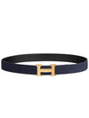 Men s Belt Glossy Gold Buckle Reversible Leather Strap 32mm 90 H064544CC06 - HERMES - BALAAN 2