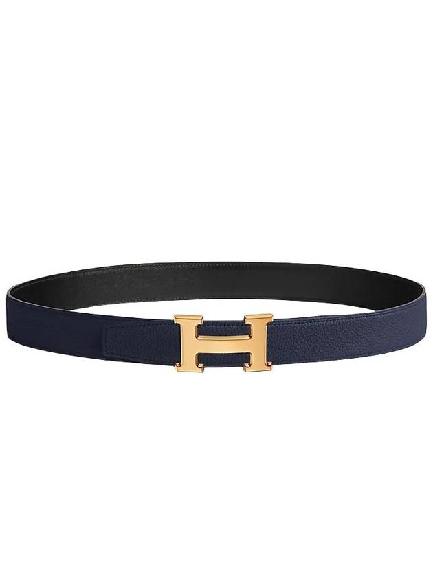 Men s Belt Glossy Gold Buckle Reversible Leather Strap 32mm 90 H064544CC06 - HERMES - BALAAN 2