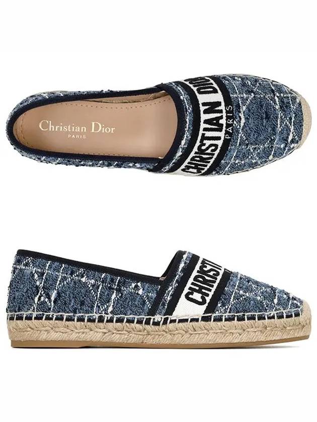 Granville Cannage Tweed Espadrille Denim Blue - DIOR - BALAAN 5