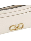 V Logo Signature Grainy Calfskin Card Wallet Ivory - VALENTINO - BALAAN 5