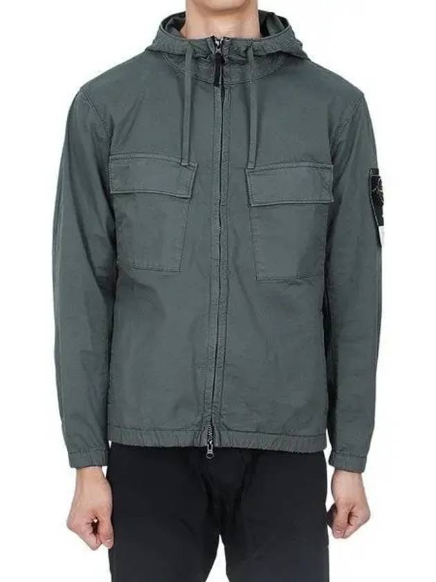 Cotton Twill Stretch Hooded Jacket Dark Green - STONE ISLAND - BALAAN 2