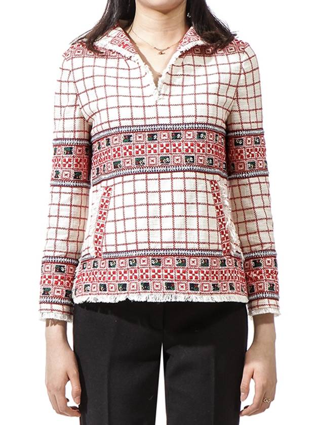 Women's Fringe Woven Long Sleeve Blouse Pink - TORY BURCH - BALAAN 2