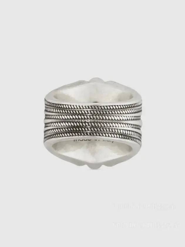 Silver Interlocking G Engraved Ring 728399 J8400 0728 - GUCCI - BALAAN 4