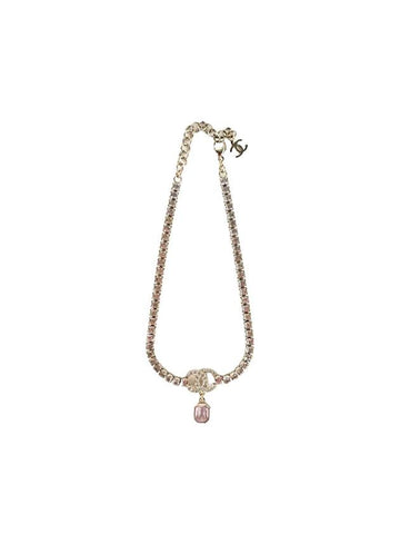 Logo Crystal Choker Necklace Gold - CHANEL - BALAAN 1