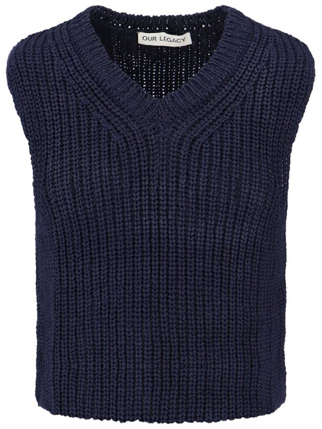 Intact Chunky Cotton Rib Vest Navy - OUR LEGACY - BALAAN 2