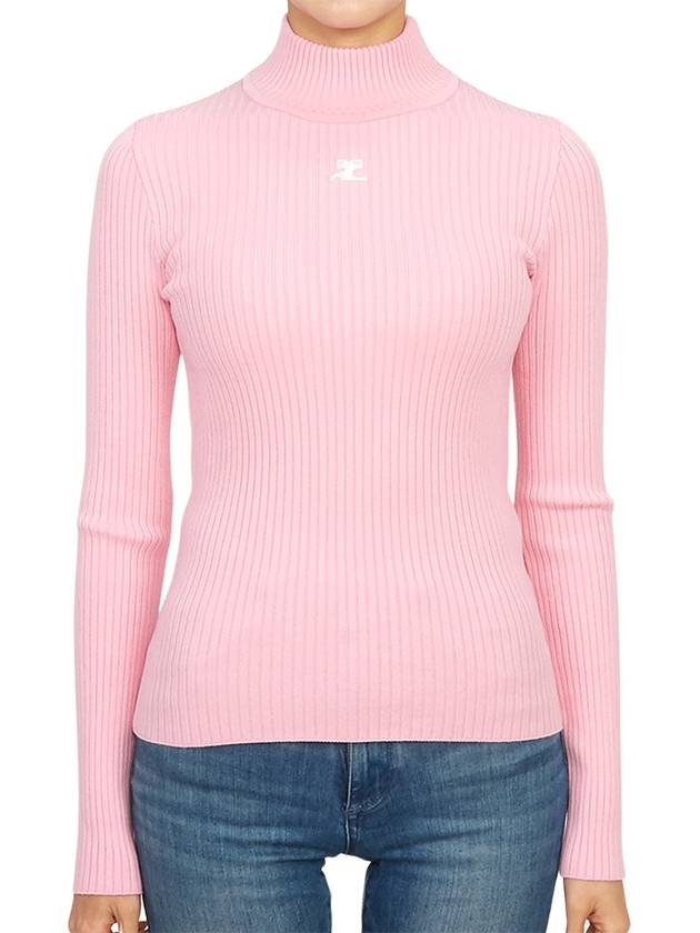 Courr ges 422MPU022FI0001 ROSE Women s Turtleneck Knit - COURREGES - BALAAN 3