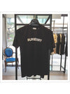 Logo Print Crew Neck Cotton Short Sleeve T-Shirt Black - BURBERRY - BALAAN 2