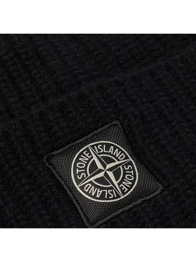 Wappen Patch Wool Beanie Black - STONE ISLAND - BALAAN 3