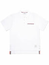 RWB Pocket Interlock Cotton Short Sleeve Polo Shirt White - THOM BROWNE - BALAAN 2