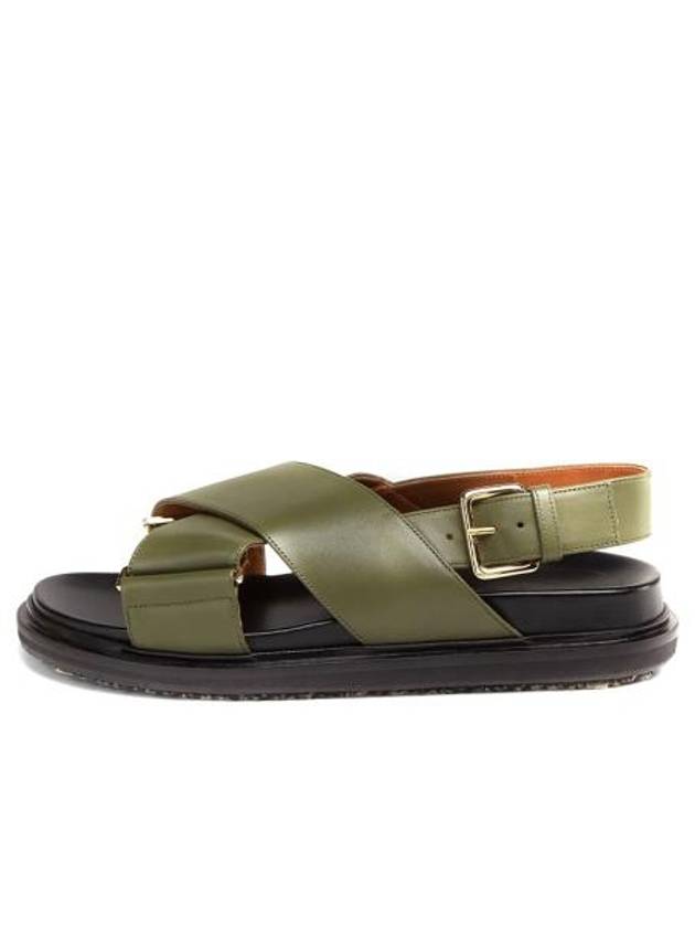 Fussbett Leather Sandals Green - MARNI - BALAAN 2