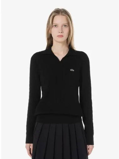 Women s cable open collar sweater AF197E 54N 031 Domestic product GQ2N24073051775 - LACOSTE - BALAAN 1