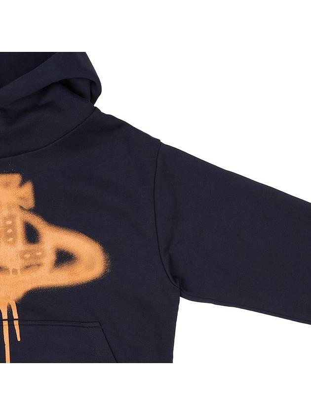 Spray ORB Logo Print Hoodie Navy - VIVIENNE WESTWOOD - BALAAN 5