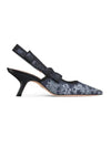 J'adior Toile De Jouy Sauvage Motif Slingback Heels Blue - DIOR - BALAAN 1