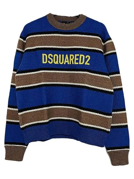 Logo Striped Knit Top - DSQUARED2 - BALAAN 2