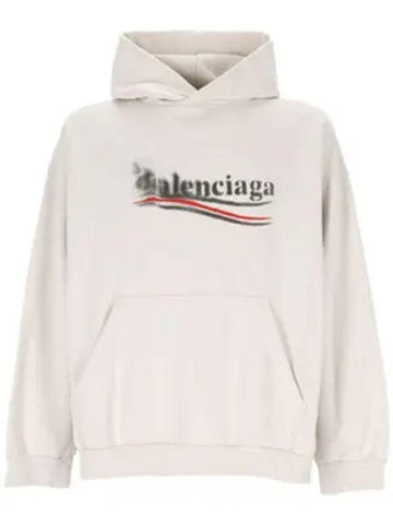 Political Stencil Medium Fit Hoodie White - BALENCIAGA - BALAAN 1