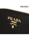 Metal Logo Saffiano Coin Card Wallet Black - PRADA - BALAAN 6