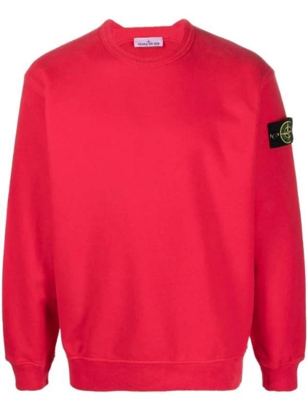 Wappen Patch Crew Neck Sweatshirt Red - STONE ISLAND - BALAAN 1