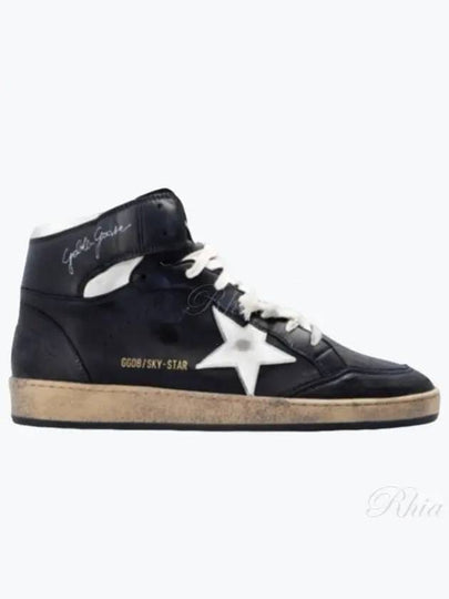 Men's Sky Star Nappa Leather High Top Sneakers Black - GOLDEN GOOSE - BALAAN 2