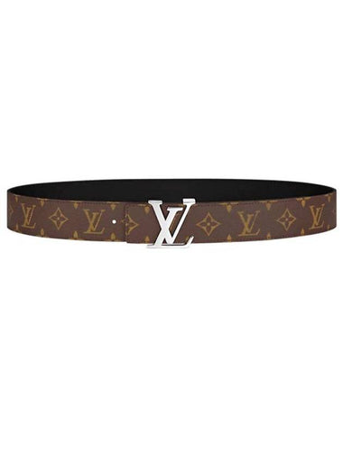 Men's LV Initiales 40MM Reversible Monogram Leather Belt Black Brown - LOUIS VUITTON - BALAAN 1