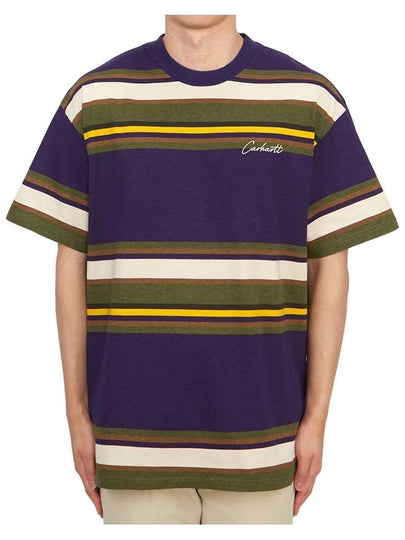 Morcom Striped Short Sleeve T-Shirt Purple - CARHARTT WIP - BALAAN 2