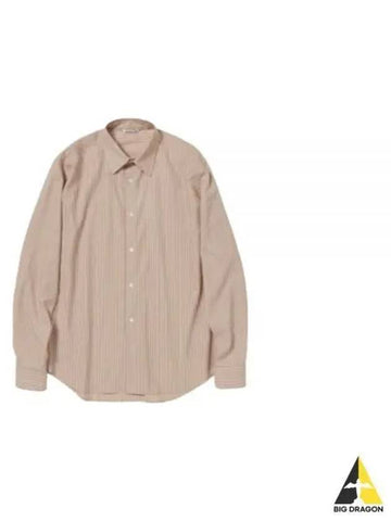 SUPER FINE WOOL STRIPE SHIRT LIGHT BROWN A24SS01WW striped - AURALEE - BALAAN 1