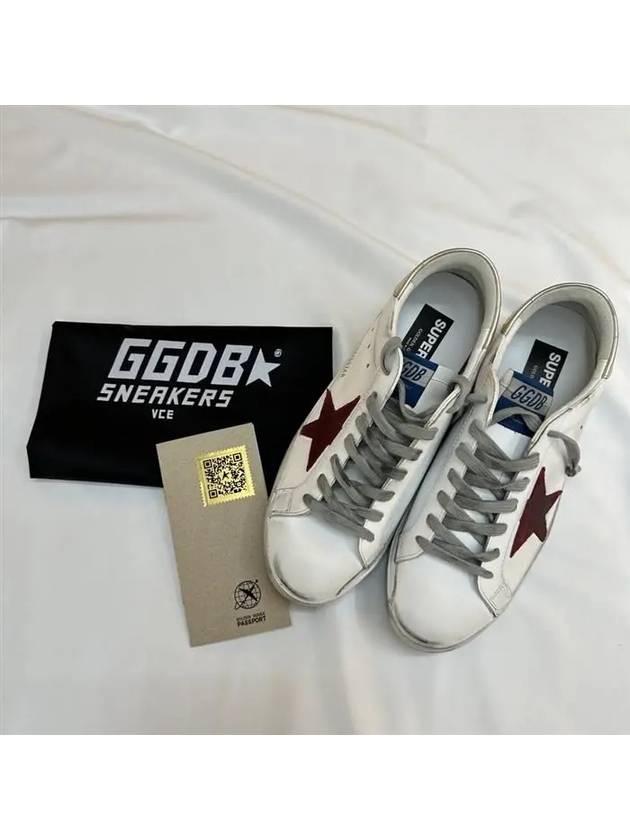 Men's Superstar Gold Tab Dark Red Star Low Top Sneakers White - GOLDEN GOOSE - BALAAN 2